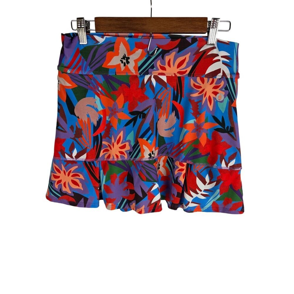 Dona Jo‎ Magnolia Jojo Skort Size Large Floral Print 14.5” Length With Pockets